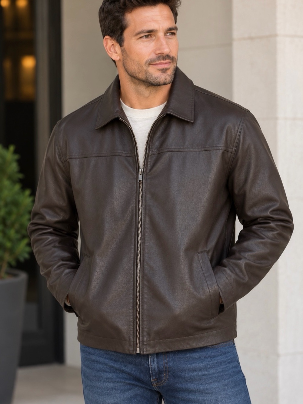 U.S Assn. Men’s Faux Leather Jacket Size XL